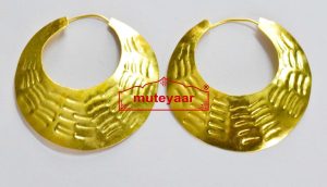 Fish scales design Big Bali Traditional earrings set for Men (2.5 Inch Diameter)