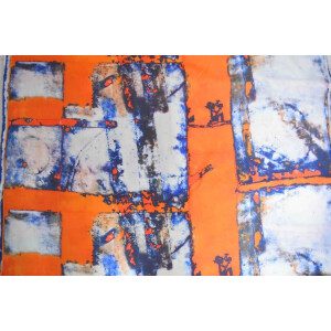 Orange COTTON PRINTED FABRIC for Multipurpose use PC362