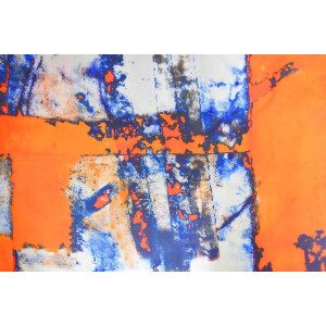 Orange COTTON PRINTED FABRIC for Multipurpose use PC362