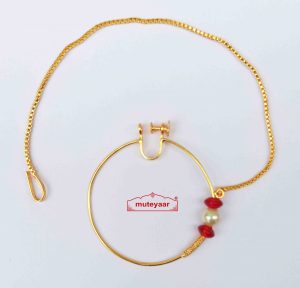 Nath Traditional Punjabi Nose Ring Pin for Giddha Bhangra Performance