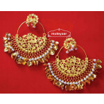 Hand Made 24 ct. Gold Plated Traditional Punjabi Jewellery Morewali Earrings Jhumka J0216