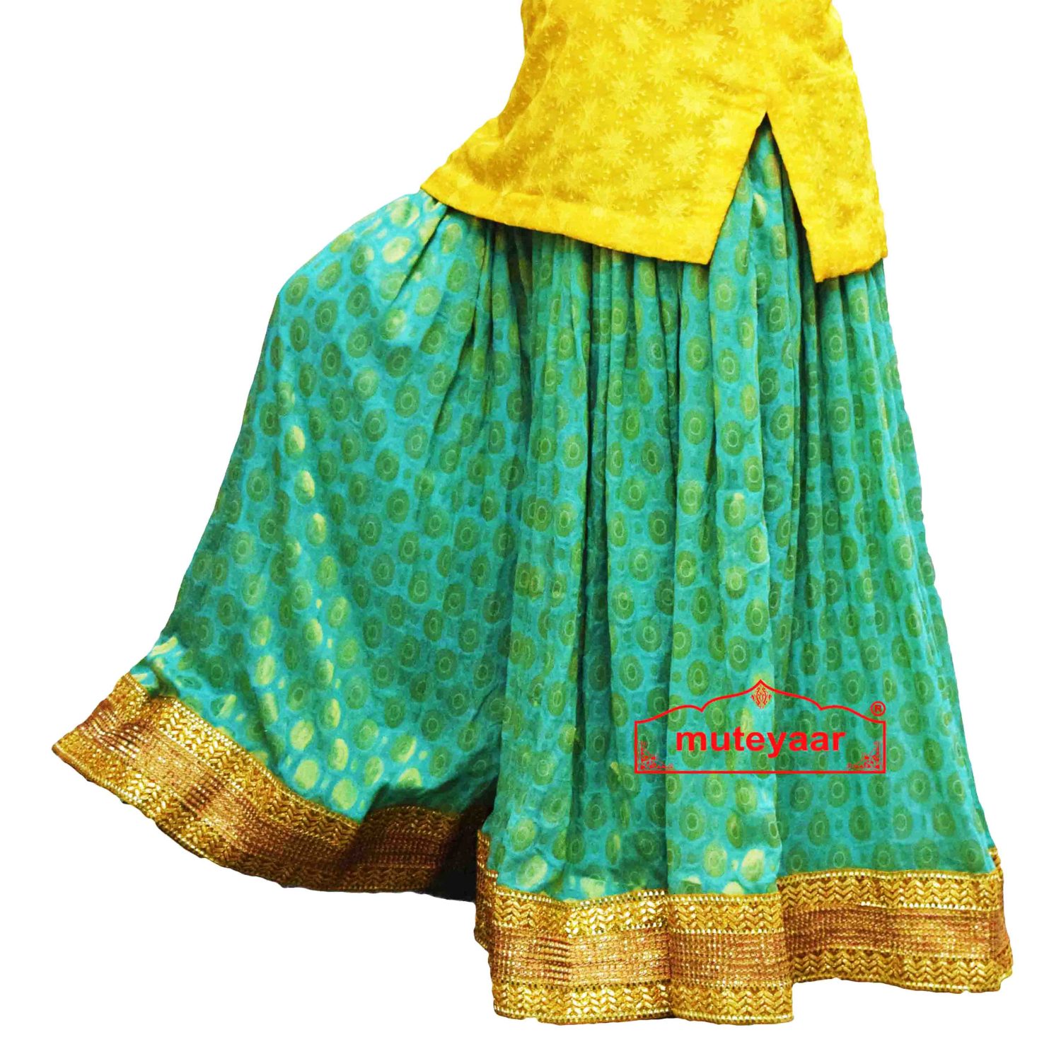 Polka Print Saharara Divided Skirt with Full Flares - all colours available.