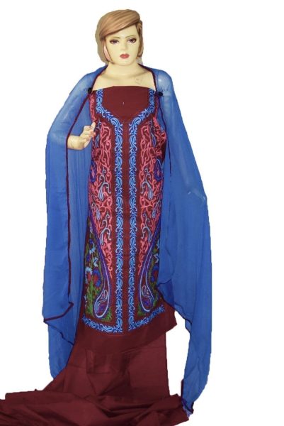 Kashmiri Embroidery Cotton Salwar Suit Fabric with matching chiffon dupatta C0640 1 Kashmiri Embroidery Cotton Salwar Suit Fabric with matching chiffon dupatta C0640
