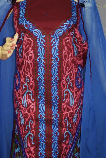 Kashmiri Embroidery Cotton Salwar Suit Fabric with matching chiffon dupatta C0640 3 Kashmiri Embroidery Cotton Salwar Suit Fabric with matching chiffon dupatta C0640