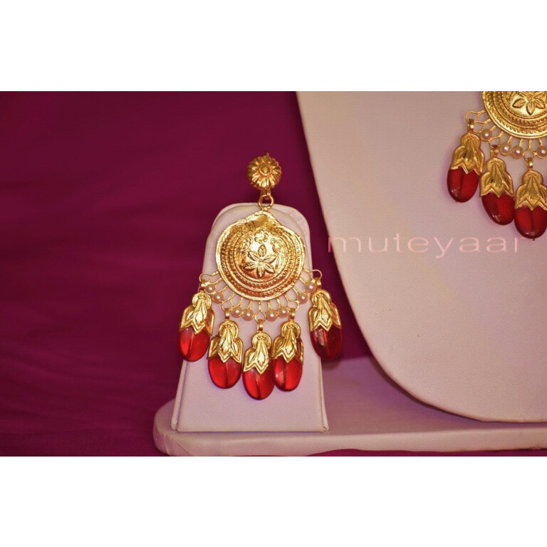 24 Ct. Gold Plated Traditional Punjabi Dakh Set jewellery with Tikka  J0210