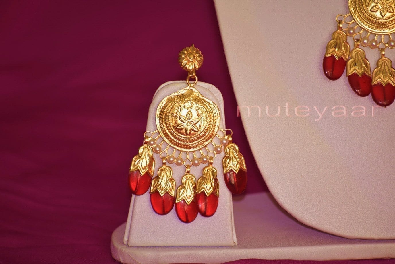 24 Ct. Gold Plated Traditional Punjabi Dakh Set jewellery with Tikka J0210 3