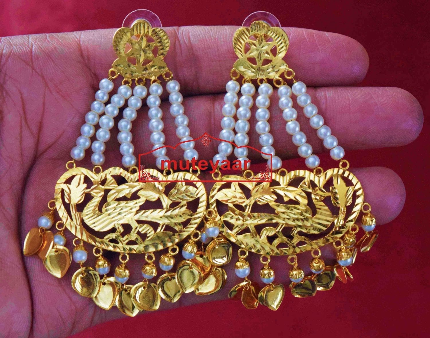 24 ct. Gold Plated Handmade Traditional Punjabi Clip Design Earrings Jhumka J0384 2