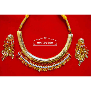 Traditional Punjabi Handmade Jwellery Hasli Necklace Earrings set J0412