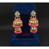 Magenta Beads Kundan double Lotan Earrings J0421