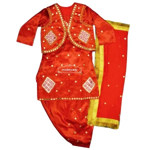 Women’s Embroidered Bhangra Costume outfit dance dress with Jewellery