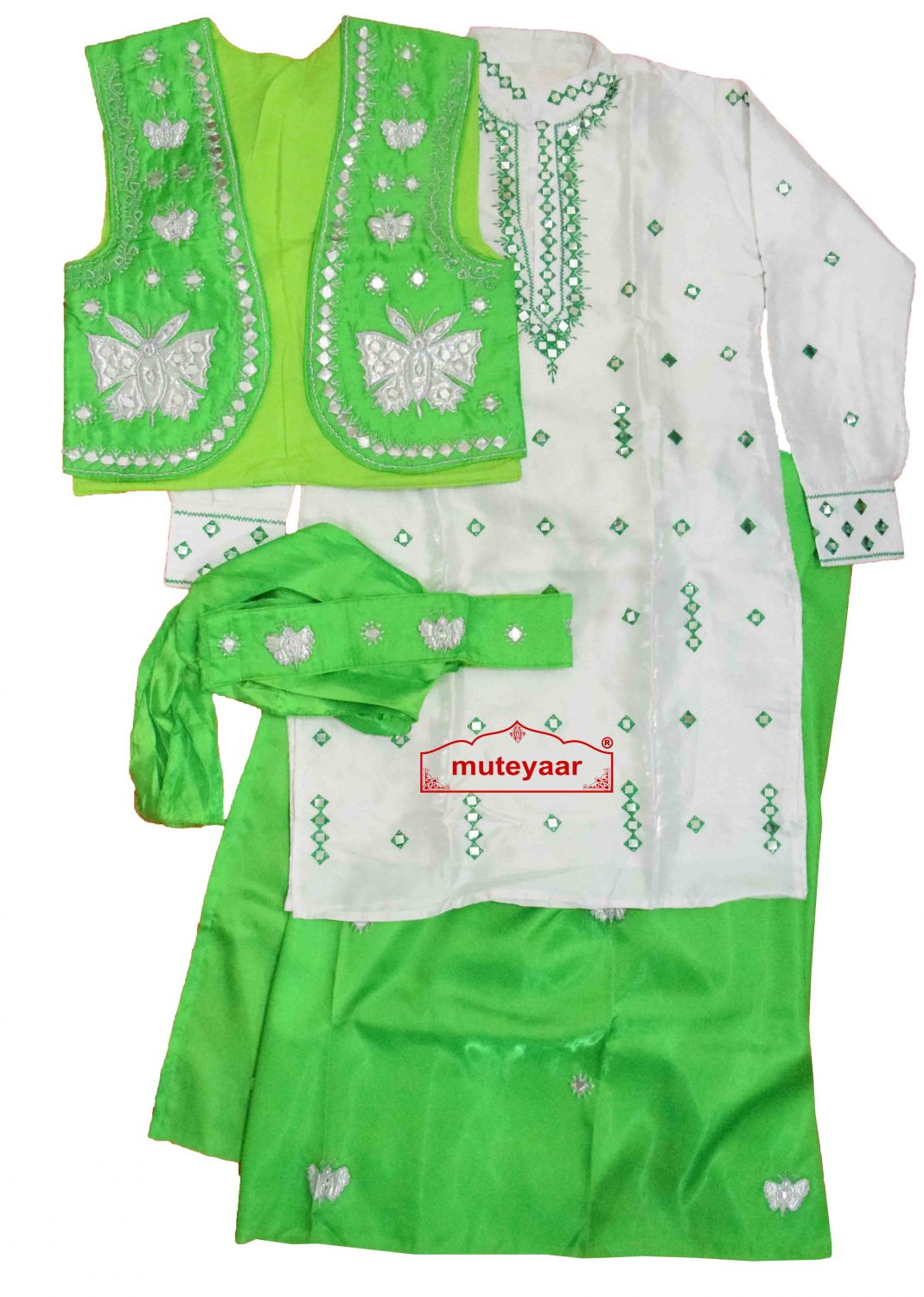Butterfly Design Embroidered Bhangra Costume Outfit Dance Dress 1