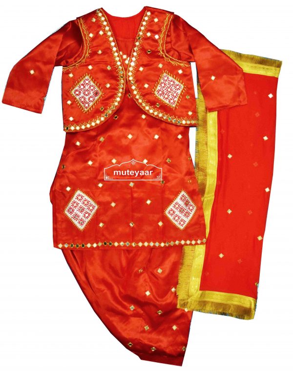 Women's Embroidered Bhangra Costume outfit dance dress with Jewellery Women's Embroidered Bhangra Costume outfit dance dress with Jewellery