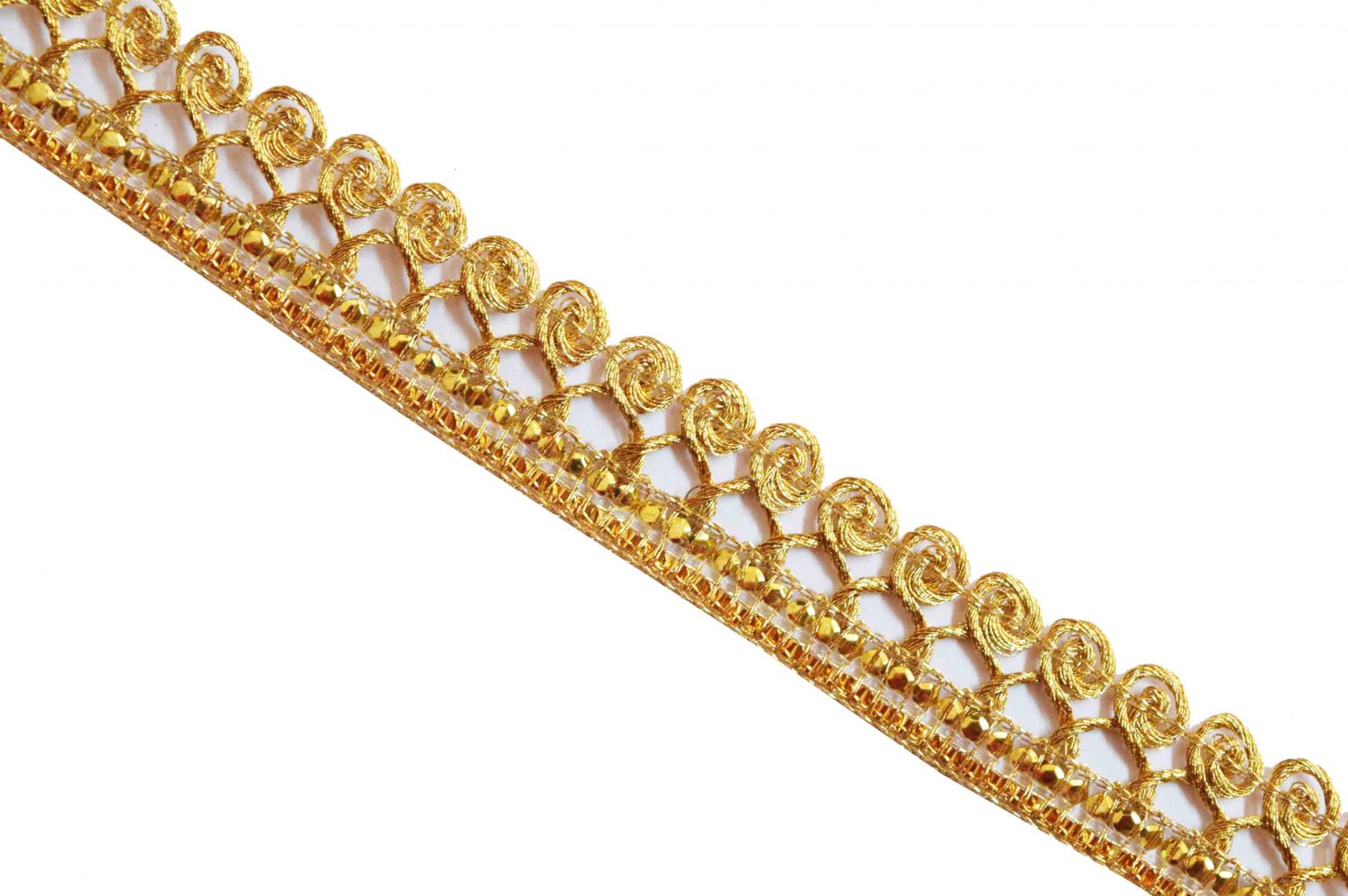 Golden Ghundi Gota Lace width 20 mm Roll of 9 mtrs. LC175 Golden Ghundi Gota Lace width 20 mm Roll of 9 mtrs. LC175