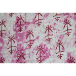White Pink Printed Glazed Cotton Fabric for Multipurpose use GC004