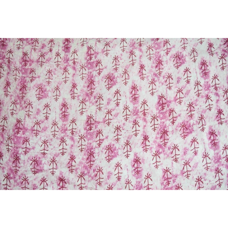 White Pink Printed Glazed Cotton Fabric for Multipurpose use (per meter price) GC004