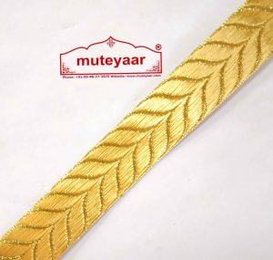 Golden Self Leaves Gota Lace Kinari Border for Dupatta Saree & Suit (per meter price) LC180