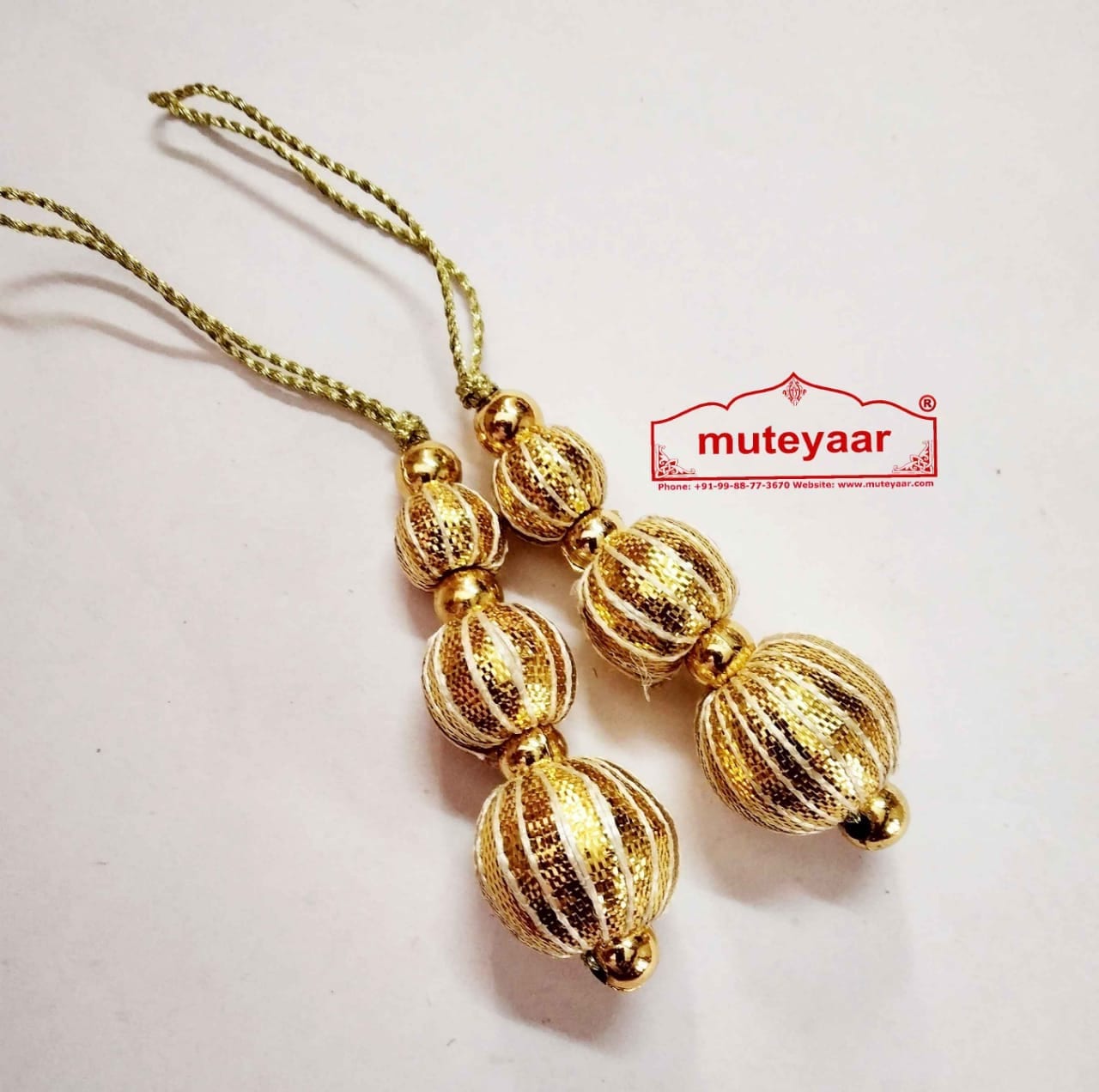 Golden Balls Gota Patti Latkans Dangle Pair Size 2 inch long LK082 Golden Balls Gota Patti Latkans Dangle Pair Size 2 inch long LK082