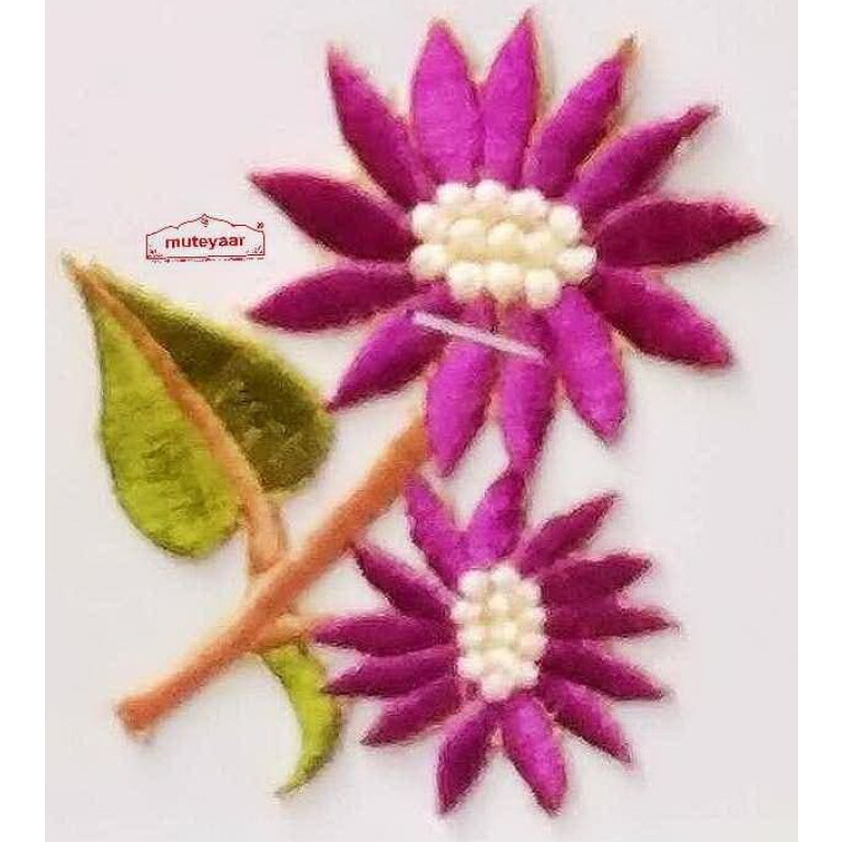 Purple Flowers Embroidered Motif Badge for multipurpose use MT0023