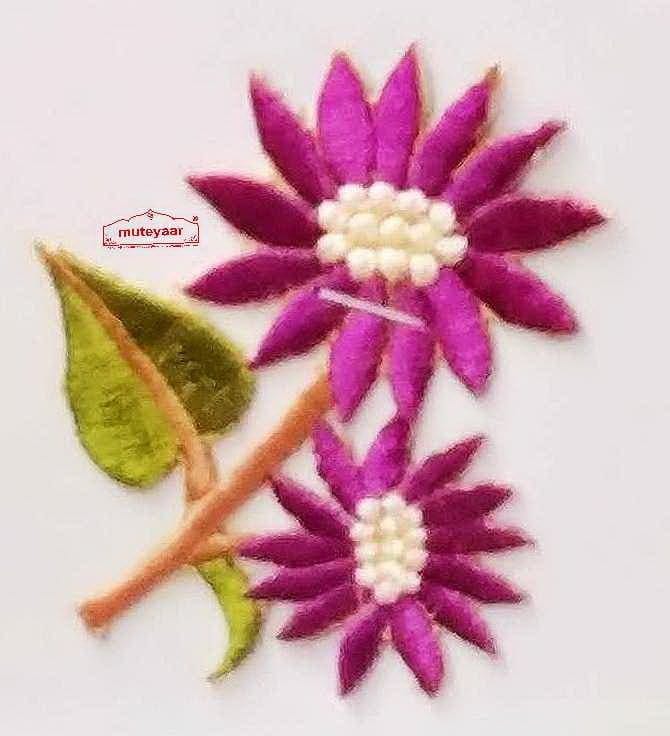 Purple Flowers Embroidered Motif Badge for multipurpose use MT0023 Purple Flowers Embroidered Motif Badge for multipurpose use MT0023