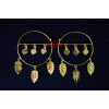 Gold Polished Pippal Pattiyaan Earrings set for giddha bhangra J0451