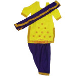 Blue Yellow Bhangra Giddha Costume Suit Dress