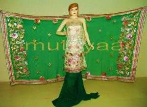 Full Patiala Bridal Suit Pure Brochier Hand Emb CHINON Chunni H0165