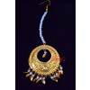 Golden Large Size Mori Tikka jewellery with white moti for giddha and bhangra J0443