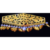 Long Hair Clip Gold Polished with White Beads Party wear Sui J0446