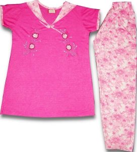 Pure Cotton Soft Hosiery Fabric Ladies Night Wear Night Suit NS065