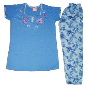 Pure Cotton Soft Hosiery Fabric Ladies Night Wear Night Suit NS067