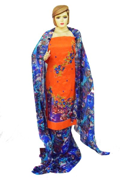 Designer Embroidery Georgette Salwar Dupatta with Cotton Kameez RM337 3 Designer Embroidery Georgette Salwar Dupatta with Cotton Kameez RM337