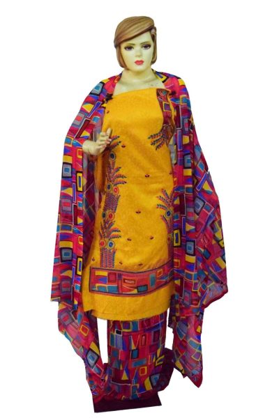 Designer Embroidery Georgette Salwar Dupatta with Cotton Kameez RM338 3 Designer Embroidery Georgette Salwar Dupatta with Cotton Kameez RM338