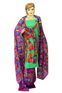 Designer Embroidery Georgette Salwar Dupatta with Cotton Kameez RM340