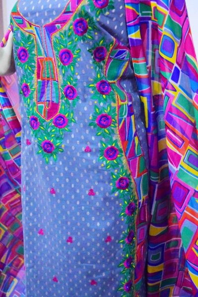Designer Embroidery Georgette Salwar Dupatta with Cotton Kameez RM341 5 Designer Embroidery Georgette Salwar Dupatta with Cotton Kameez RM341
