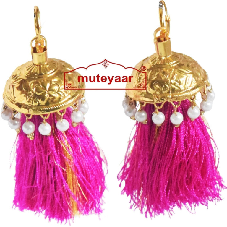 Lotan handicraft jewelery earring set with 12 pairs of tassle phumans