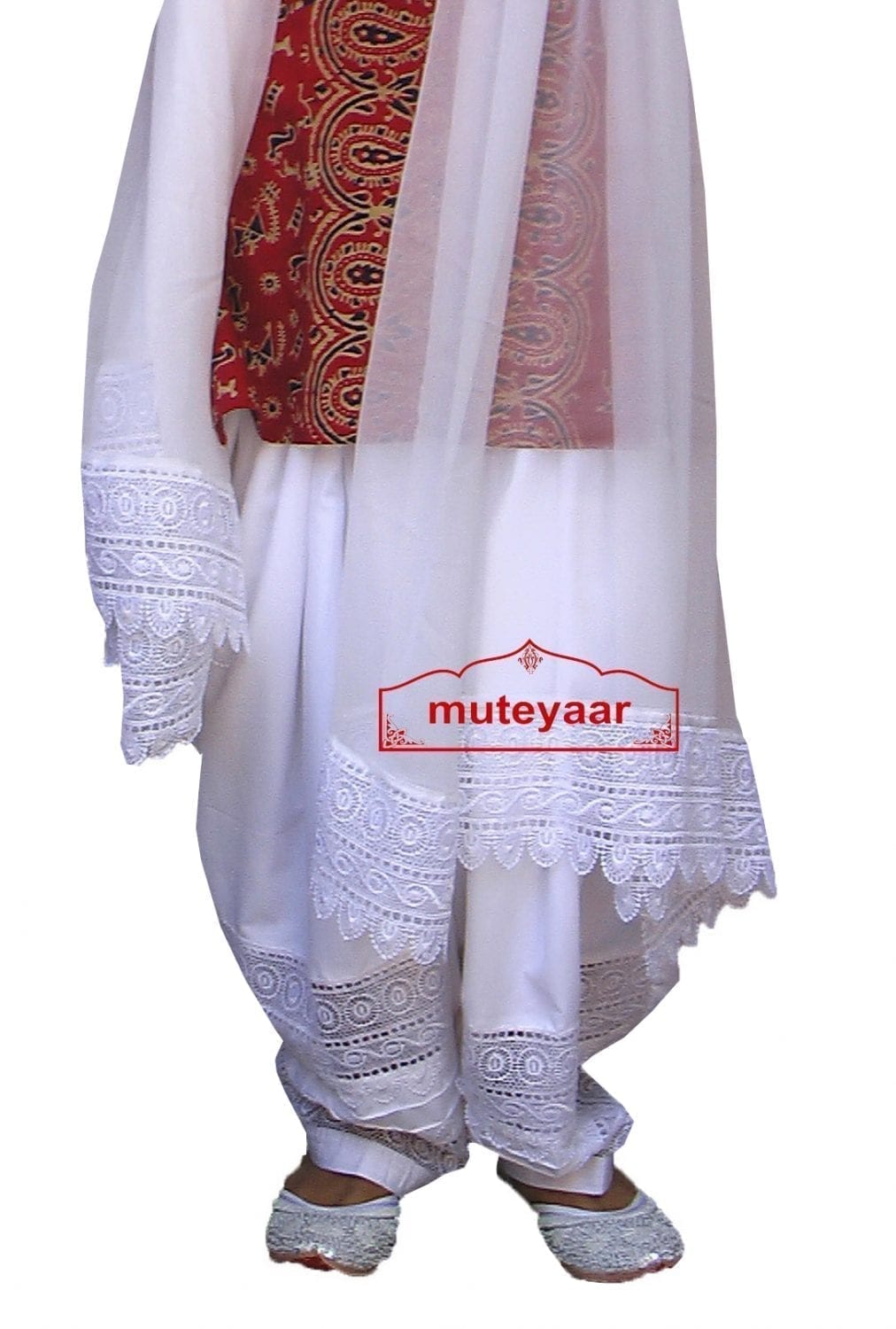 Lace Work Patiala Salwar Dupatta Set from Patiala City 2