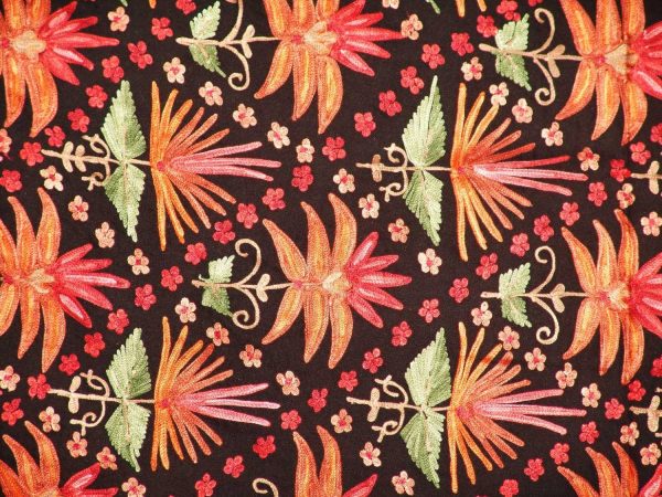 Black Kashmiri Pashmina Heavy embroidered stole C0141 5 Black Kashmiri Pashmina Heavy embroidered stole C0141
