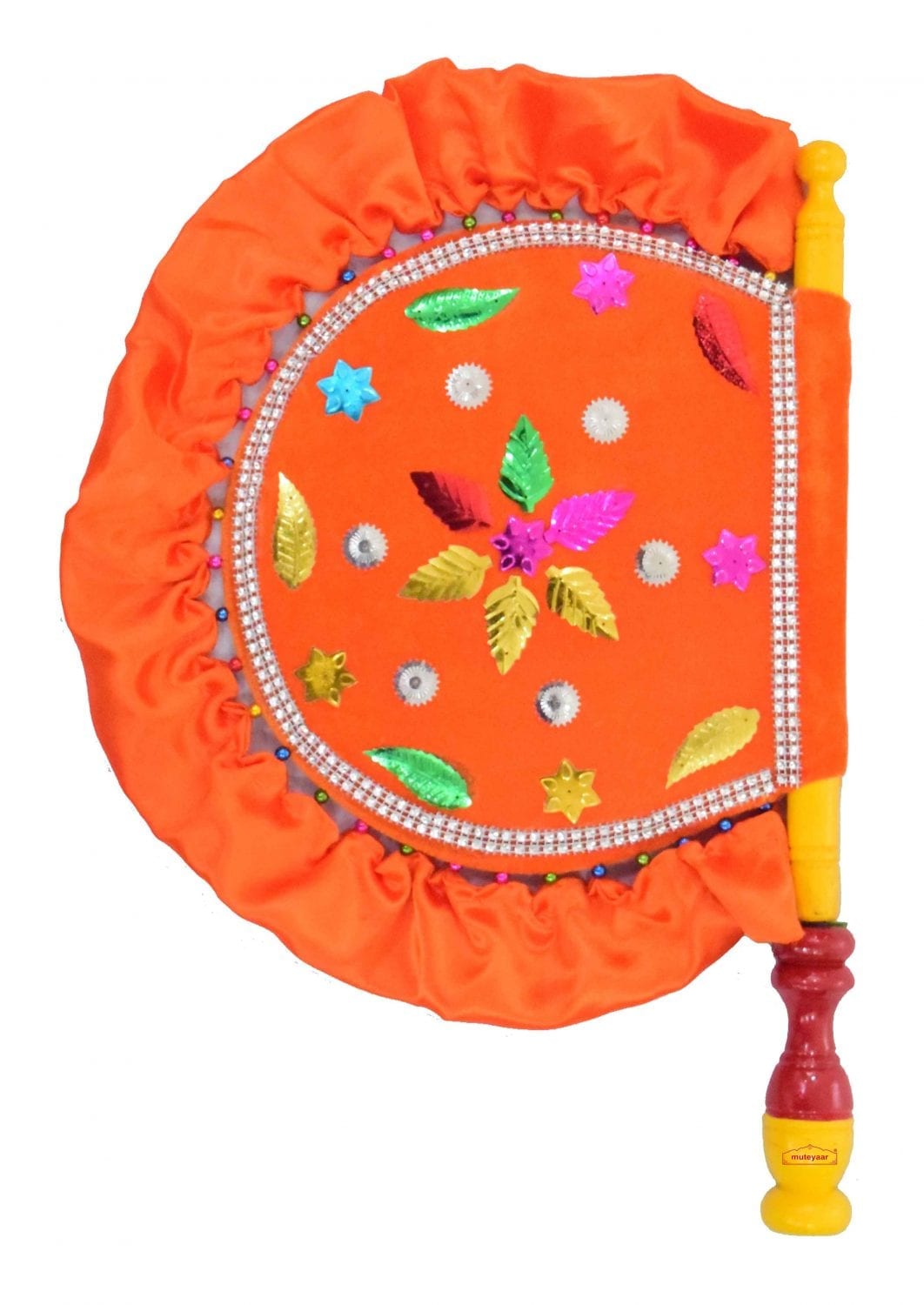 Traditional Punjabi Pakhi Hand Fan size 16 inch length T0231 Traditional Punjabi Pakhi Hand Fan size 16 inch length T0231
