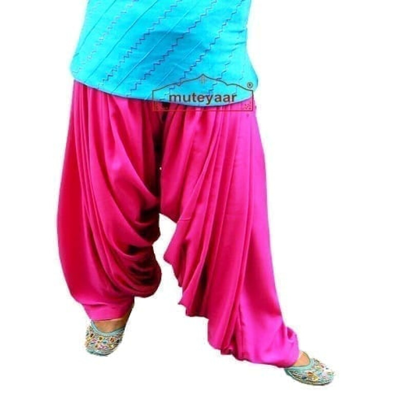 Magenta Super Heavy Maharani Patiala Salwar of Crepe Fabric