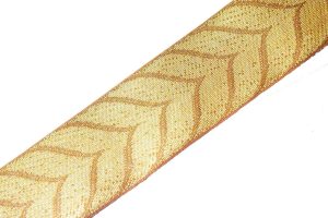 2 inch wide Golden Self Leaves Gota Lace Kinari Border for Lehenga (per meter price) LC199