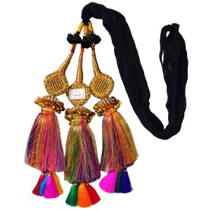 Multi Colour Paranda Parandi with Zircons loaded Lotan