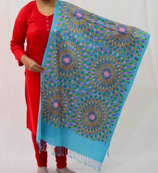 Firozi Kashmiri Stole Pure wool C0683 3 Firozi Kashmiri Stole Pure wool C0683