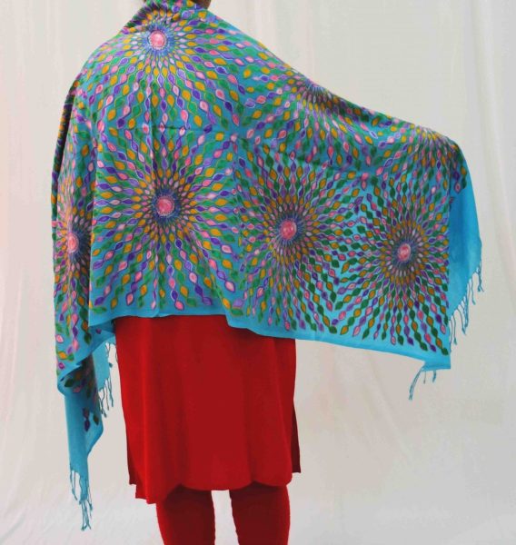 Firozi Kashmiri Stole Pure wool C0683 5 Firozi Kashmiri Stole Multicolour Embroidery Work pure wool Pashmina wrap C0683