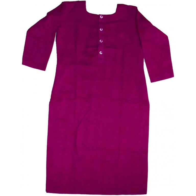 Custom Stitched Plain Cotton Long Kurti Top Tunic Shirt
