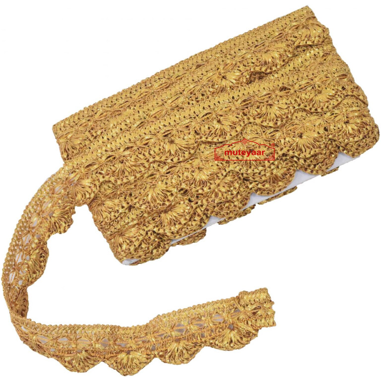 Golden pakhi Gota Lace LC027 width 1.5 inch Roll of 9 mtrs.