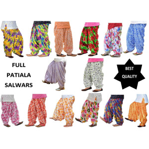 Printed Patiala Salwars Wholesale Lot of 12 Pants
