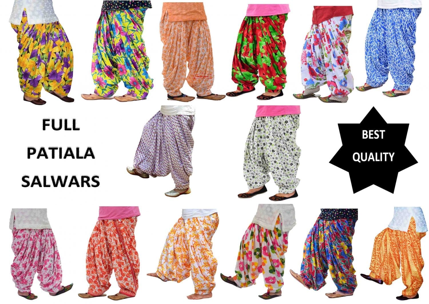 Wholesale Printed Patiala Salwars Lot of 12 PURE COTTON free-size FULL Patiala Bottoms Wholesale Printed Patiala Salwars Lot of 12 PURE COTTON free-size FULL Patiala Bottoms