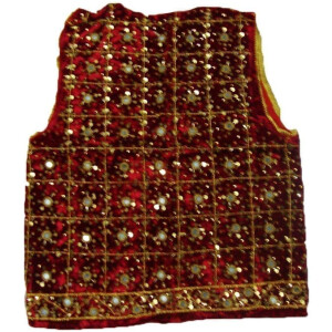 Embroidered Red Vest for Bhangra
