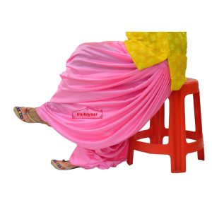 Pink Satin Maharani Patiala Salwar