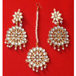 Kundan Work Punjabi Traditional Jewellery Earrings Tikka set J0467